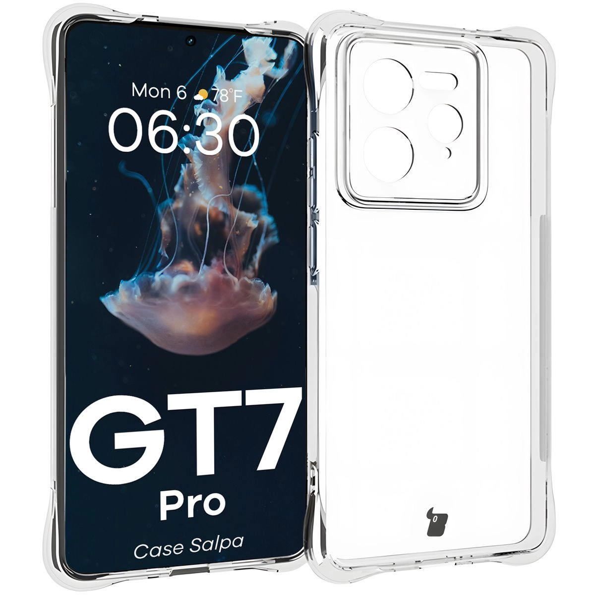 Etui Bizon Elastyczne Salpa do Realme GT 7 Pro Przezroczysty