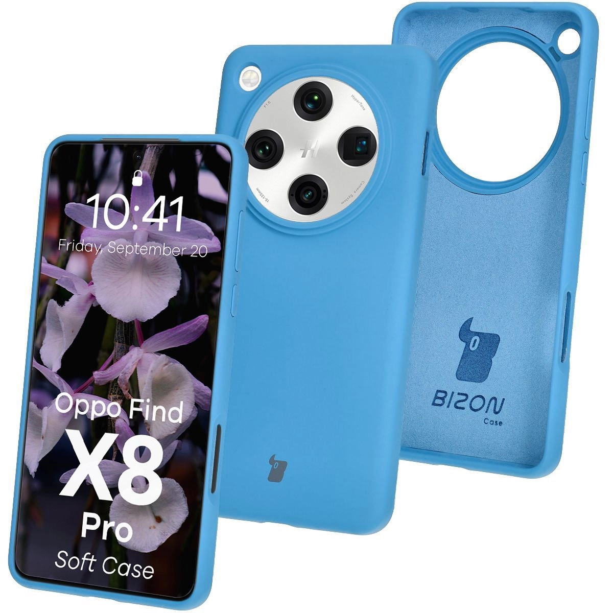 Etui Bizon Silikonowe Soft do Oppo Find X8 Pro Niebieski