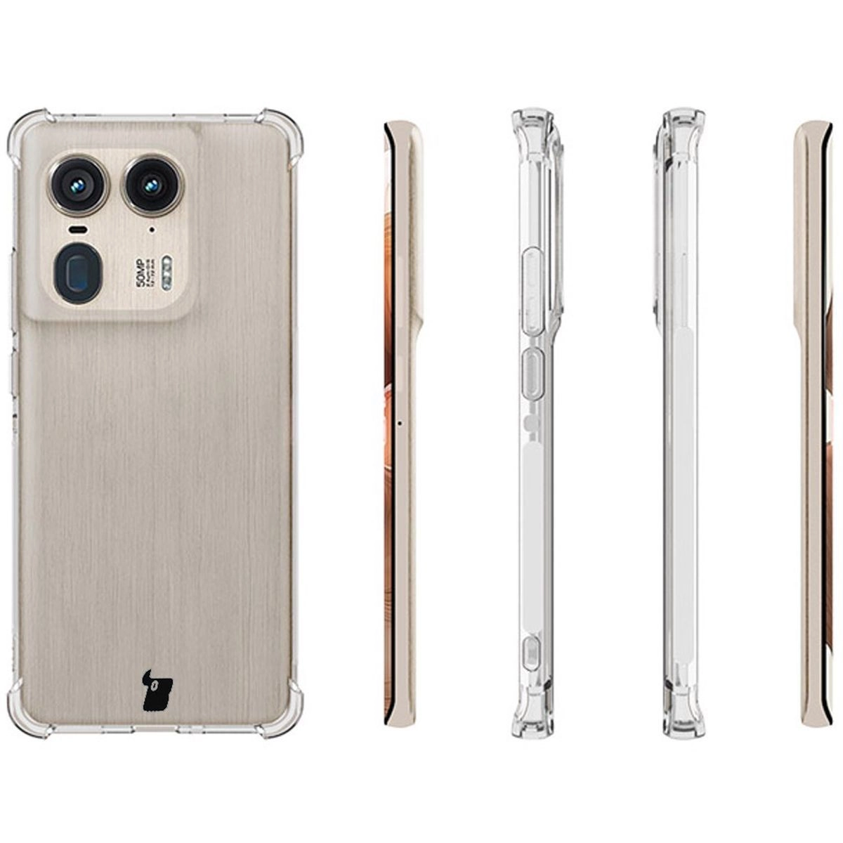 Etui Bizon Elastyczne Salpa do Motorola Edge 50 Ultra Przezroczysty