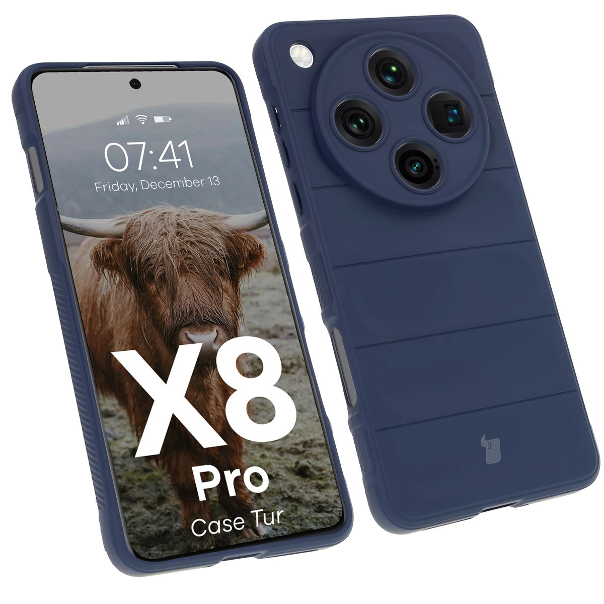 Etui Bizon Tur do Oppo Find X8 Pro Granatowy