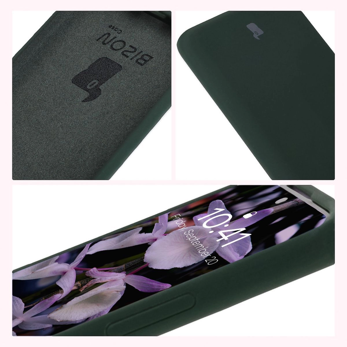 Etui Bizon Silikonowe Soft do Xiaomi Redmi Note 14 Pro 5G/Poco X7 Ciemnozielony