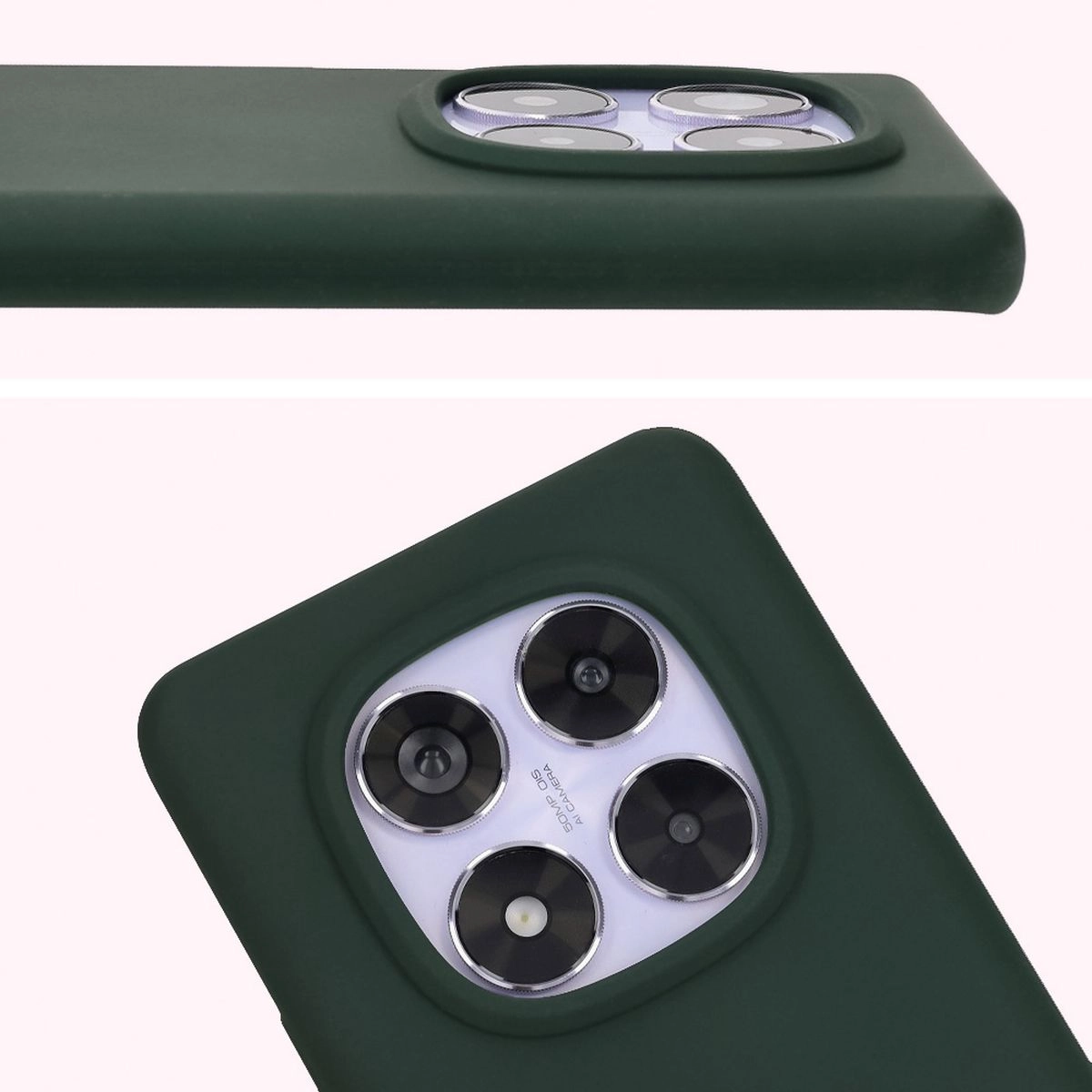 Etui Bizon Silikonowe Soft do Xiaomi Redmi Note 14 Pro 5G/Poco X7 Ciemnozielony