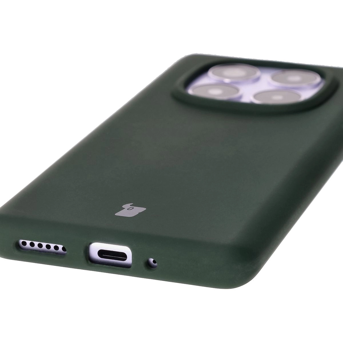 Etui Bizon Silikonowe Soft do Xiaomi Redmi Note 14 Pro 5G/Poco X7 Ciemnozielony