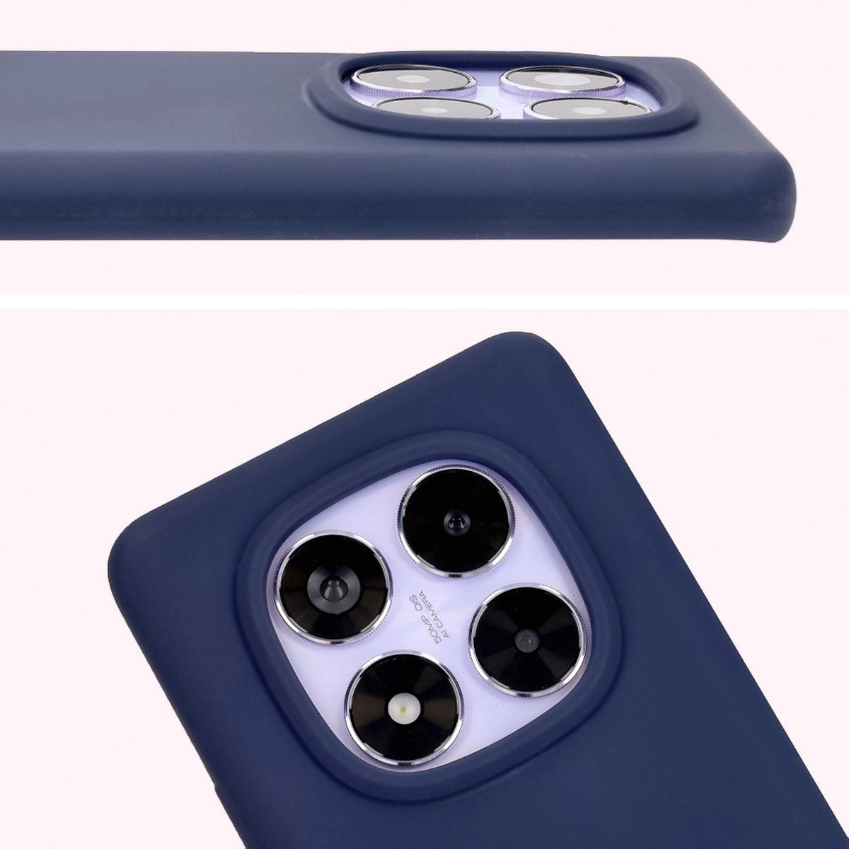 Etui Bizon Silikonowe Soft do Xiaomi Redmi Note 14 Pro 5G/Poco X7 Ciemno-niebieski