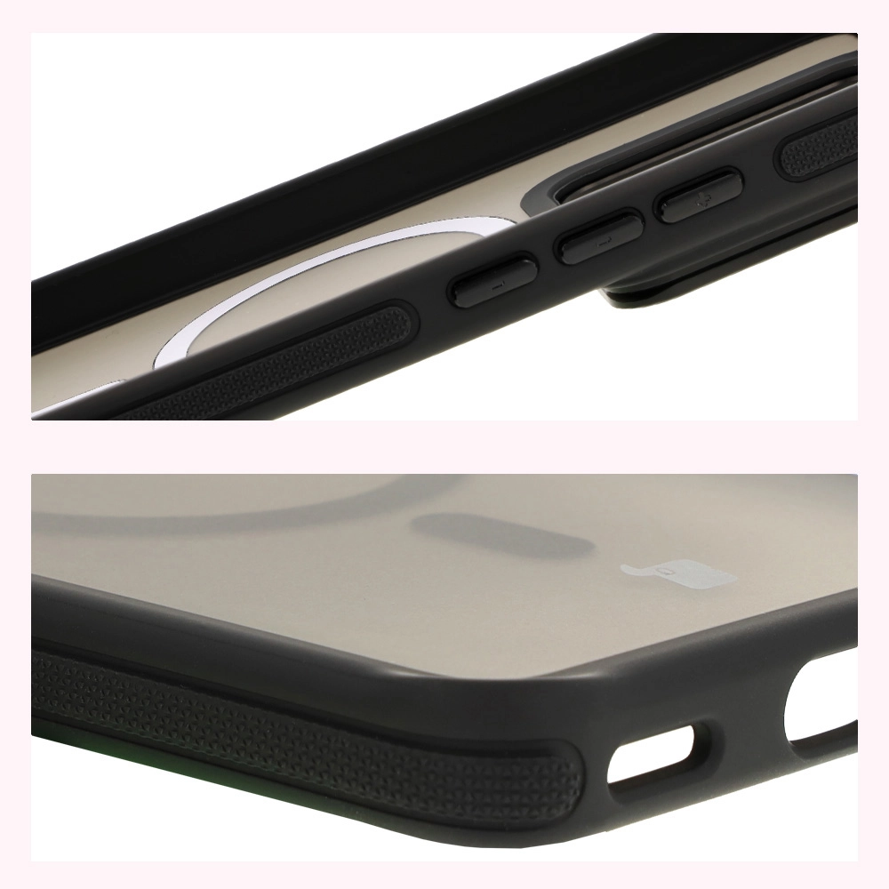 Etui Bizon Eclipse z MagSafe i podstawką do Xiaomi 14T Pro Przydymione z czarną ramką