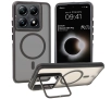 Etui Bizon Eclipse z MagSafe i podstawką do Xiaomi 14T Pro Przydymione z czarną ramką