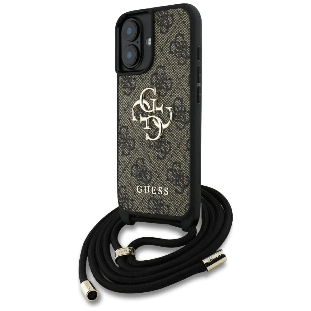 Etui Guess 4G Big Logo Cord Stap Crossbody do iPhone 16 Plus Brązowy