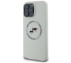 Etui Karl Lagerfeld Silicone Double Heads And Circle MagSafe do iPhone 16 Pro Max Beżowy