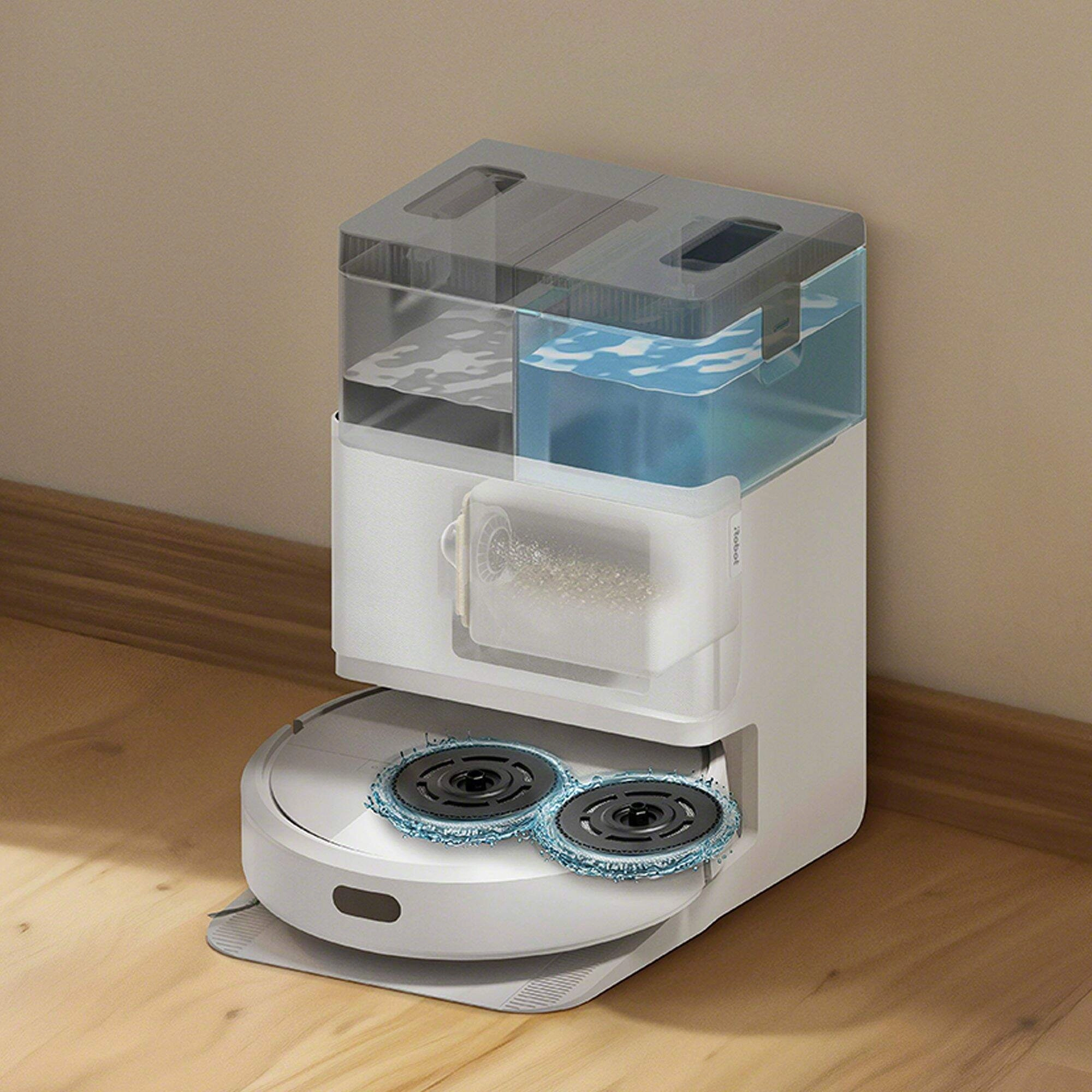 Robot sprzątający iRobot Roomba Plus 405 Combo Funkcja mopowania Stacja oczyszczająca Tworzenie mapy pomieszczenia 68dB Biały