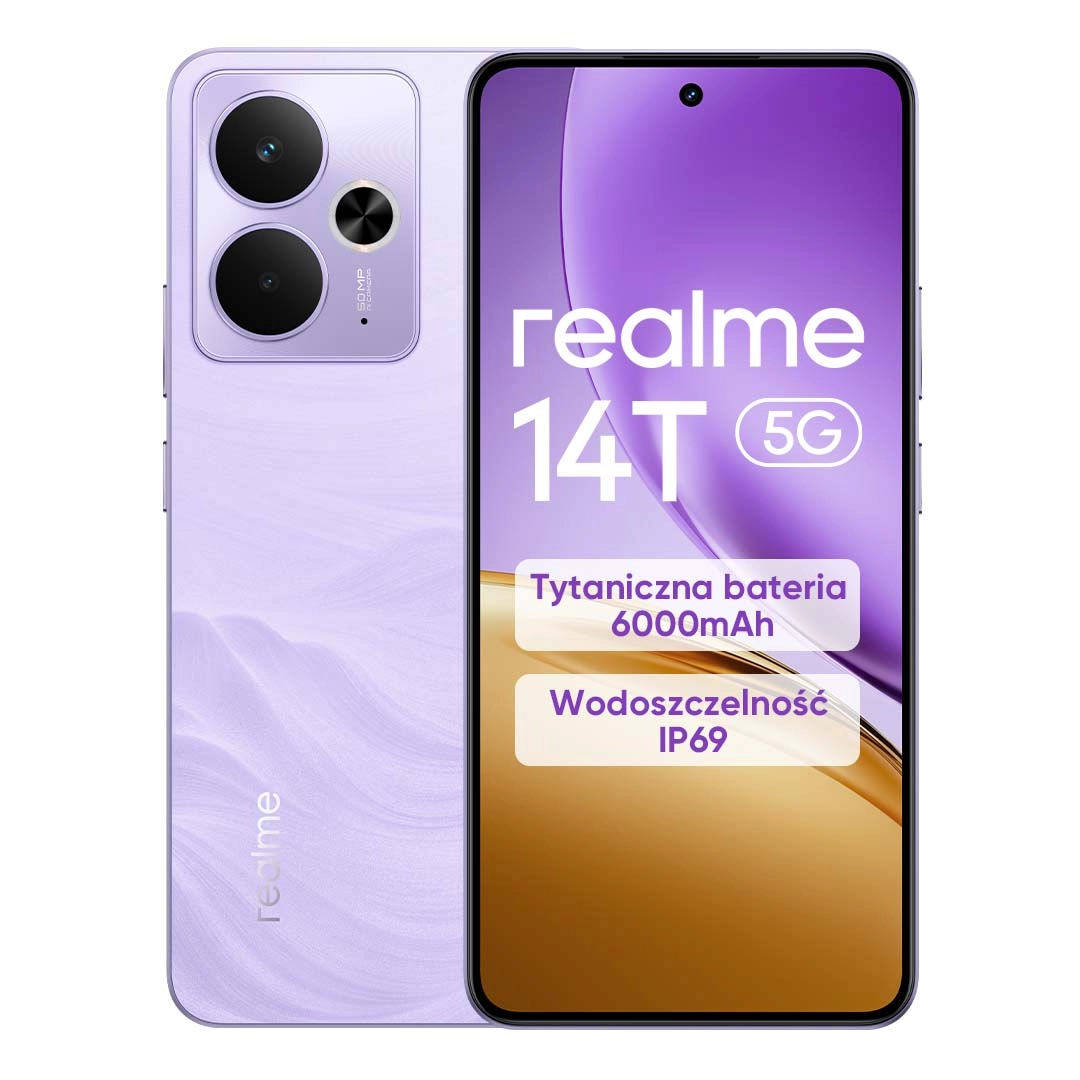 Smartfon realme 14T 5G 8/256GB 6,67" 120Hz 50Mpix Fioletowy