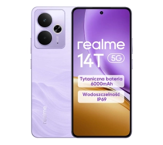 Smartfon realme 14T 5G 8/256GB Funkcje AI 6,67" 120Hz 50Mpix Fioletowy