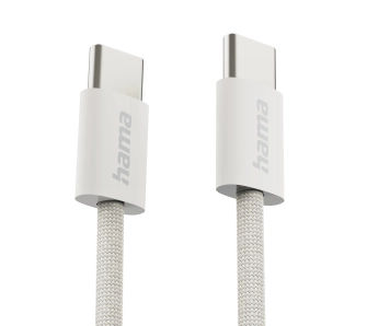 Kabel Hama Fabric USB-C do USB-C 1m Beżowy