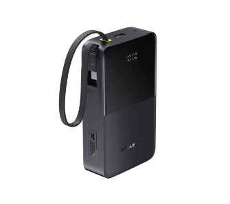 Powerbank Baseus Bipow 2 Pro 20000mAh 22.5W Cyfrowy wyświetlacz, Wbudowany kabel USB-C Czarny
