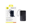Powerbank Baseus Bipow 2 Pro 20000mAh 22.5W Cyfrowy wyświetlacz, Wbudowany kabel USB-C Czarny