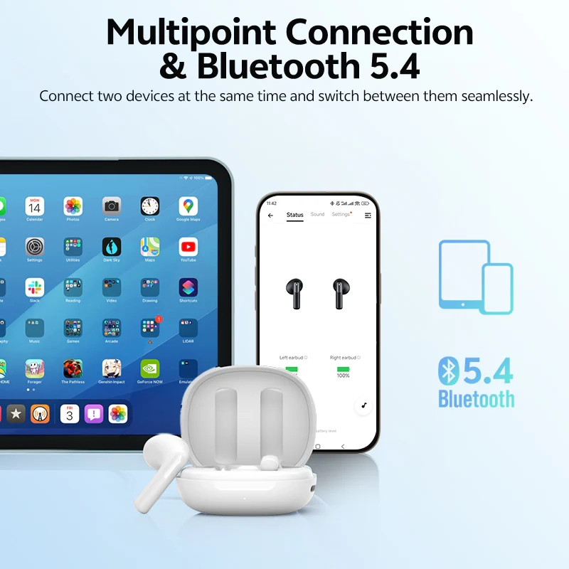Słuchawki bezprzewodowe QCY AilyBuds E10 QT35 Douszne Bluetooth 5.4 Czarny