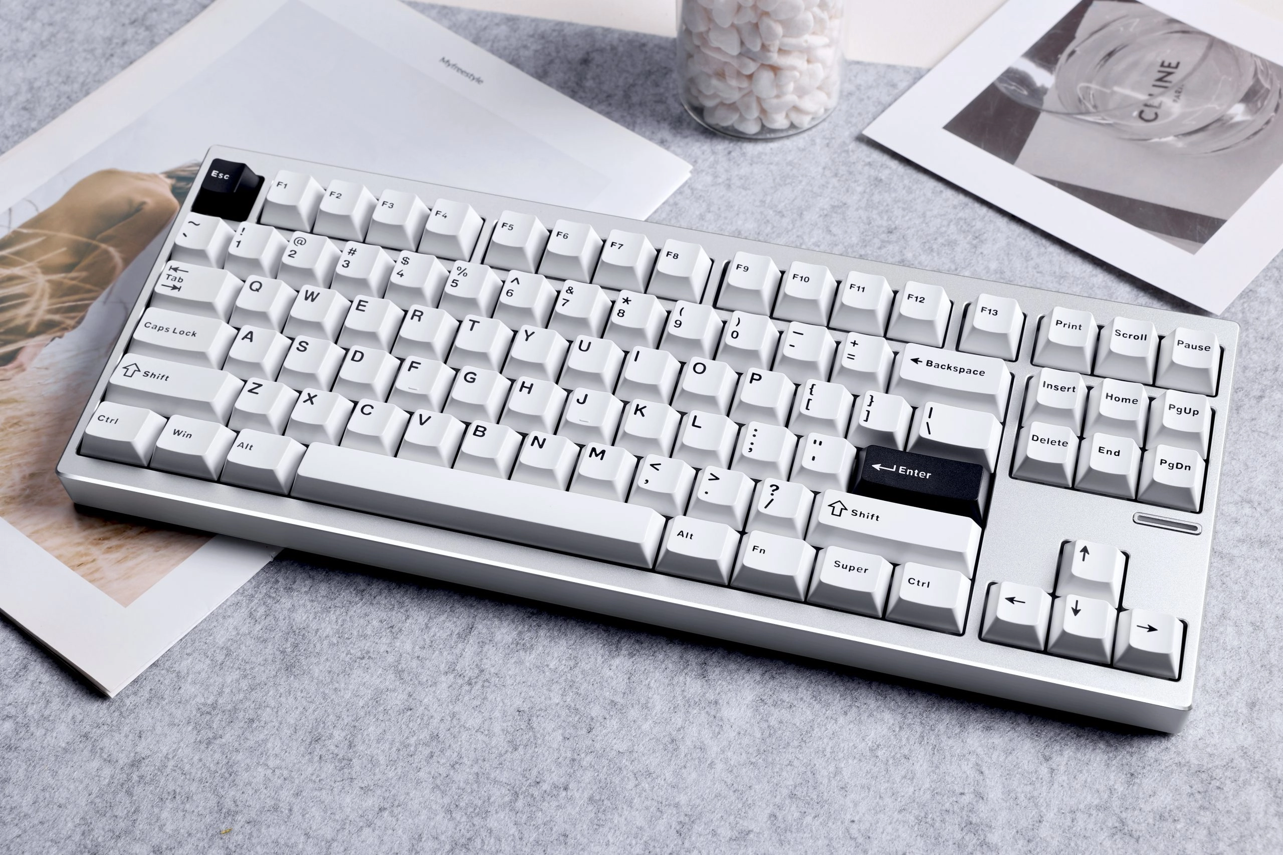 Klawiatura mechaniczna MCHOSE GX87 Ultra Vintage White Srebrny