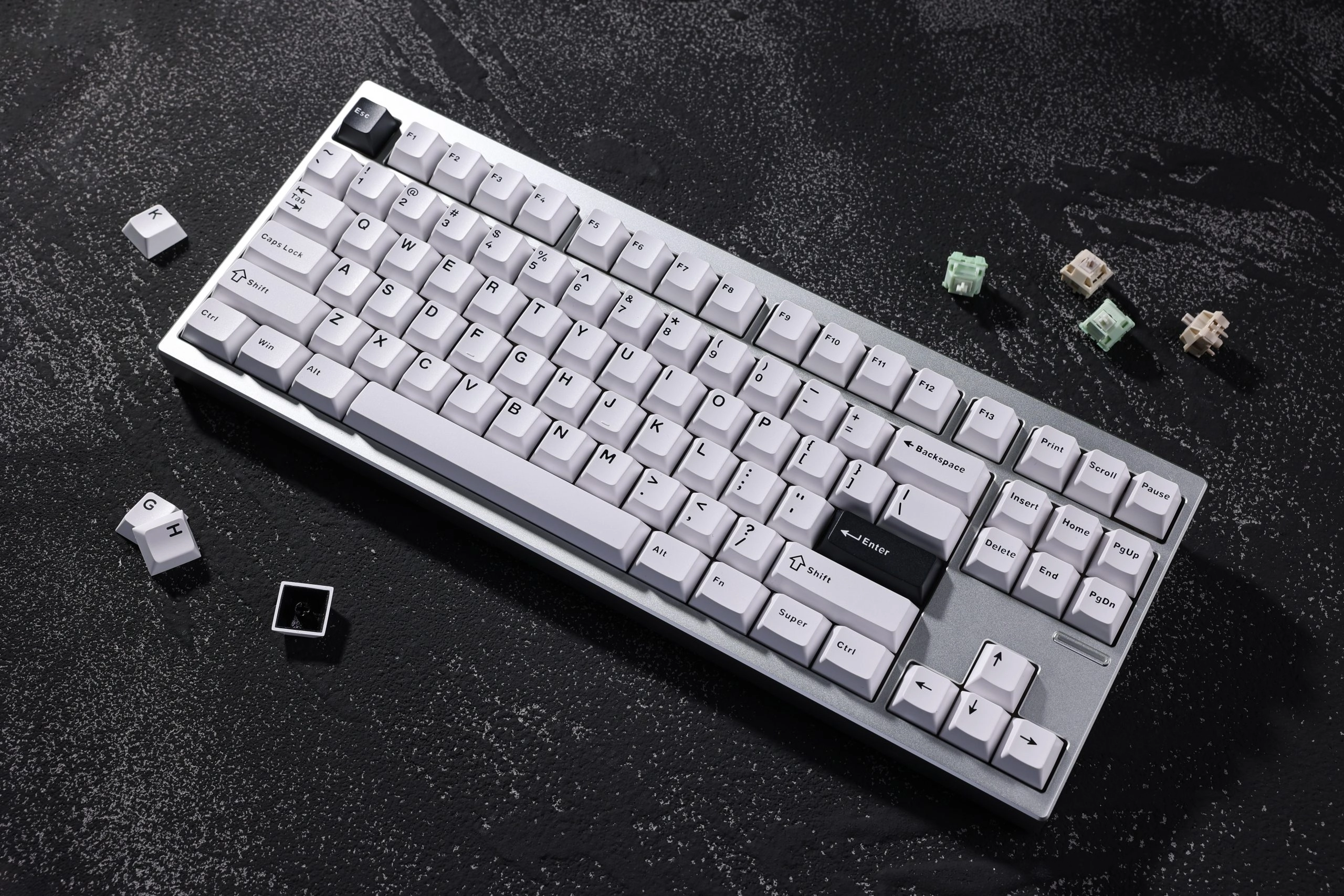 Klawiatura mechaniczna MCHOSE GX87 Ultra Vintage White Srebrny