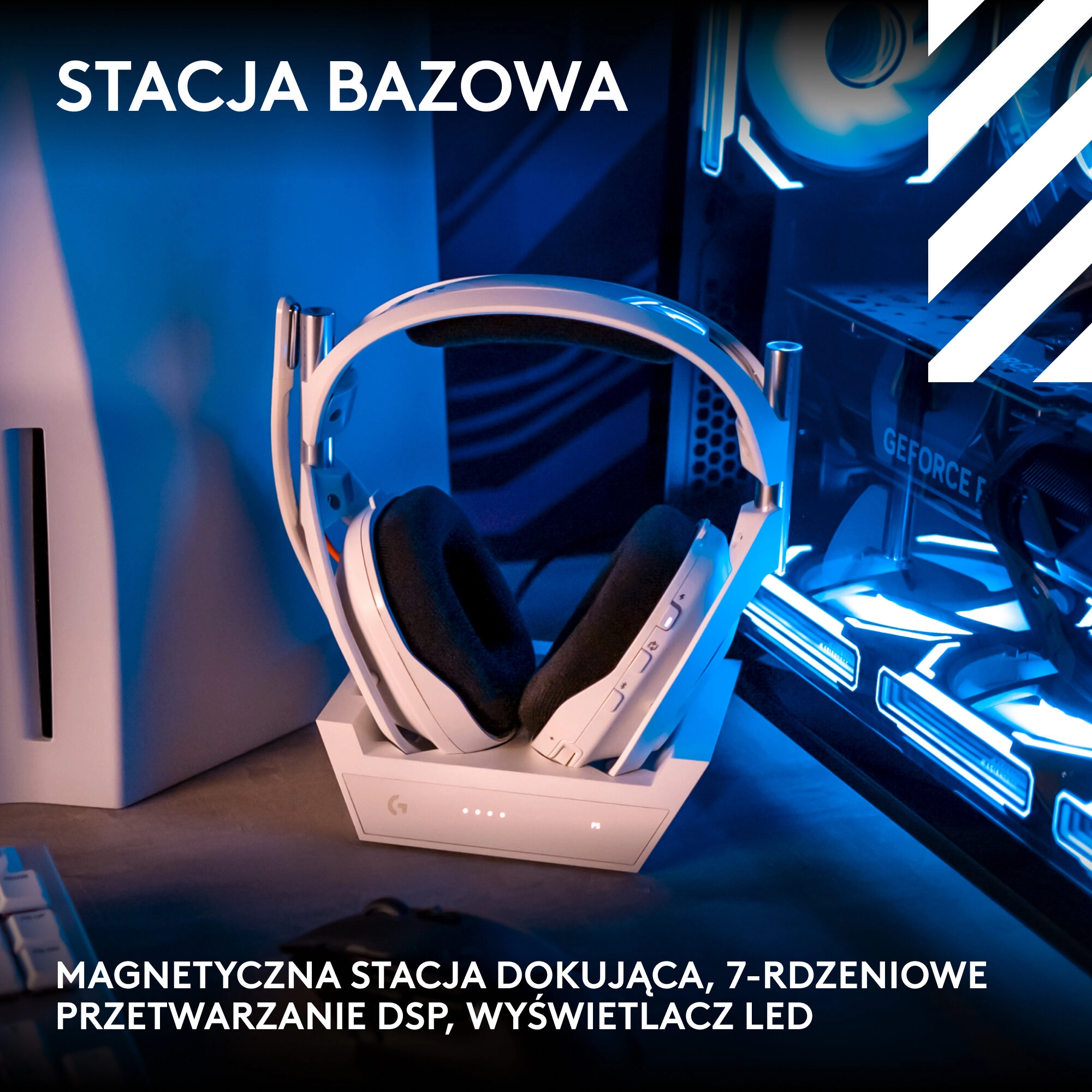 Słuchawki przewodowe z mikrofonem Logitech Astro A50 (Gen 5) Lightspeed Nauszne Biały