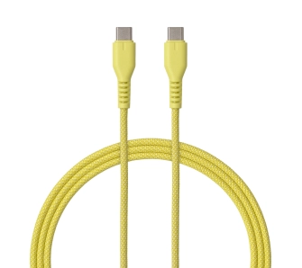 Kabel QUALO USB-C do USB-C 1,5m 3A Żółty