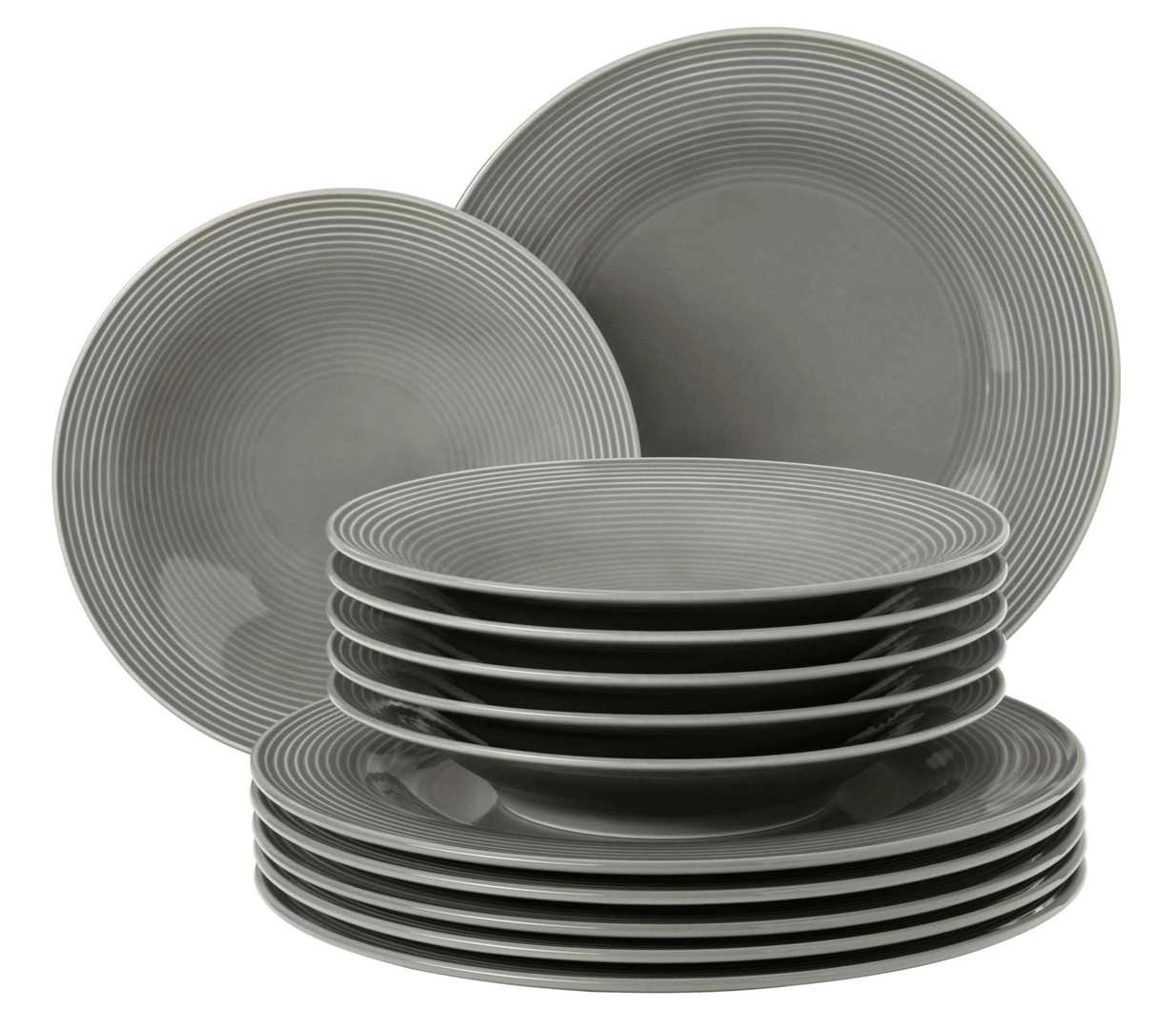 Zestaw obiadowy Seltmann Beat Color Glaze 12 elementów Szary