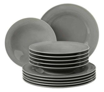 Zestaw obiadowy Seltmann Beat Color Glaze 12 elementów Szary