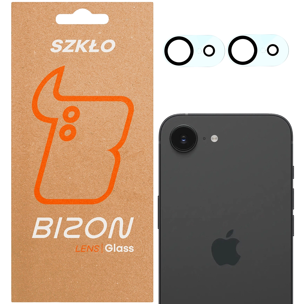Szkło ochronne Bizon na aparat Silk Lens do iPhone 16e 2 sztuki