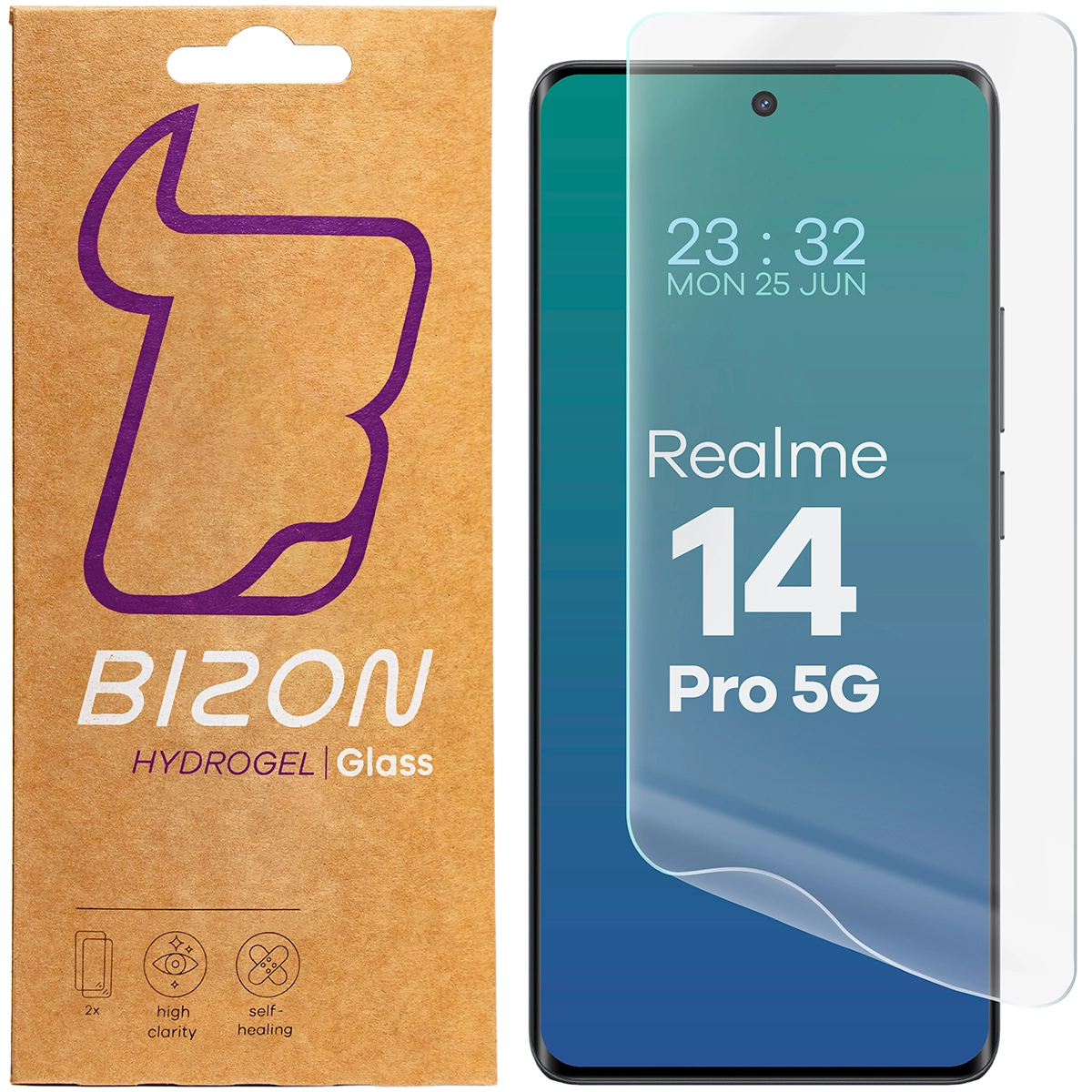 Folia hydrożelowa Bizon na ekran Hydrogel Front do Realme 14 Pro 5G 2 sztuki