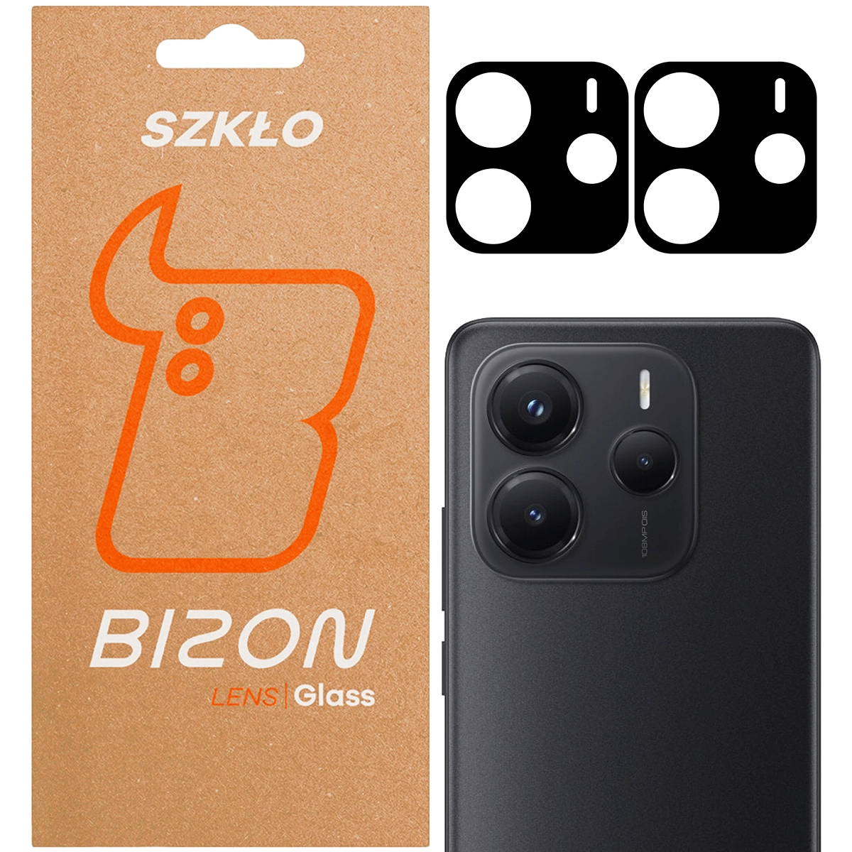 Szkło ochronne Bizon na aparat Silk Lens do Xiaomi Redmi Note 14 5G 2 sztuki