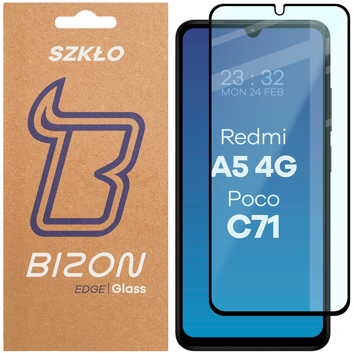 Szkło hartowane Bizon pełne Edge 2 do Xiaomi Redmi A5 4G/Poco C71