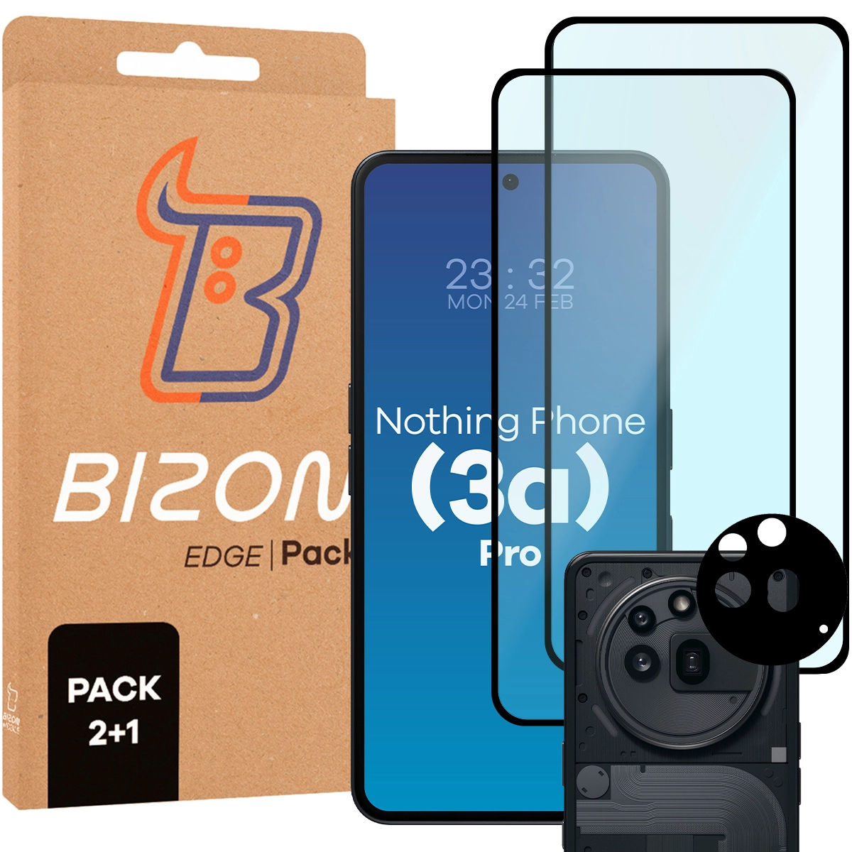 Zestaw ochronny Bizon 2x Szkło + szybka na aparat Edge 2 Pack do Nothing Phone 3a Pro