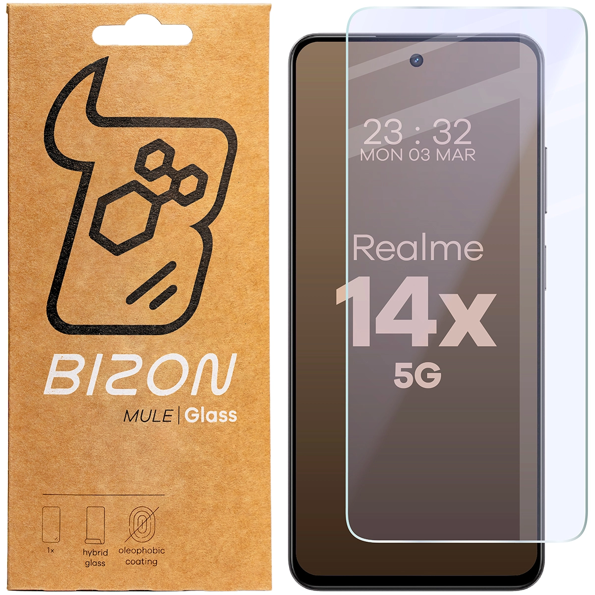 Szkło hybrydowe Bizon Elastyczne Mule do Realme 14x 5G