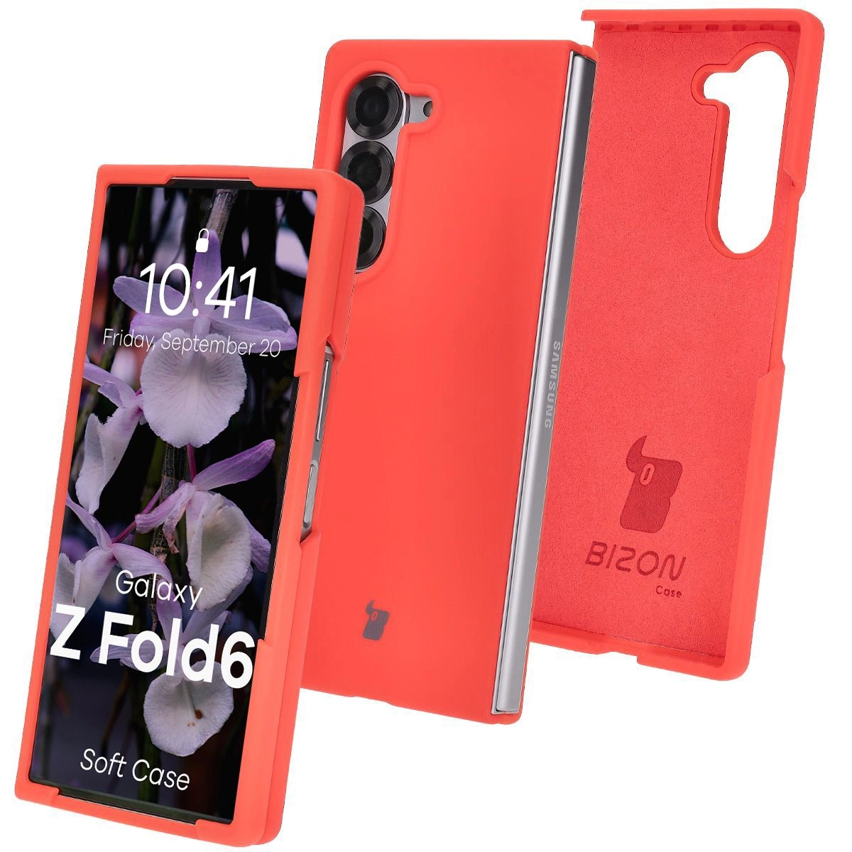Etui Bizon Silikonowe Soft do Galaxy Z Fold6 Czerwony