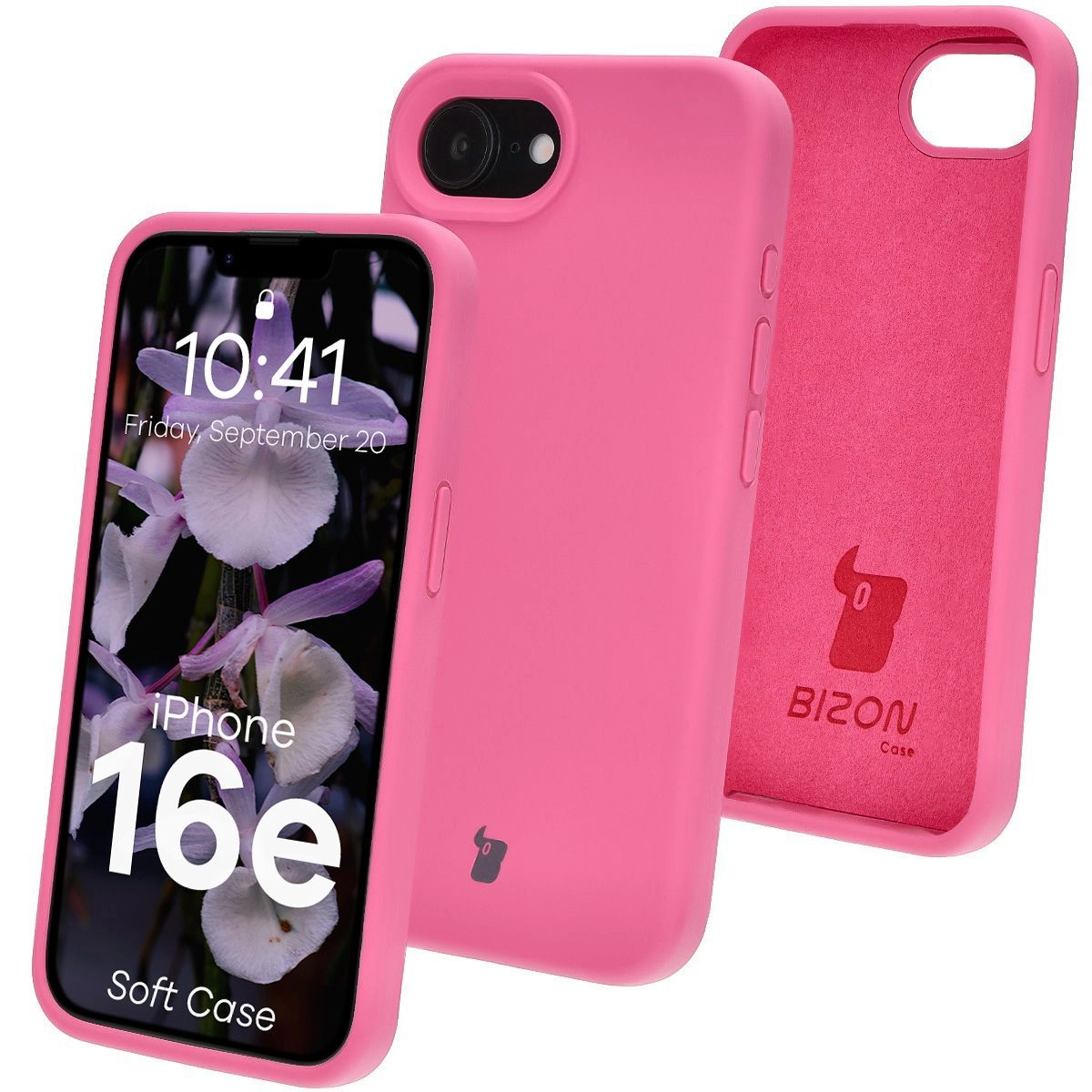 Etui Bizon Silikonowe Soft do iPhone 16e fuksja