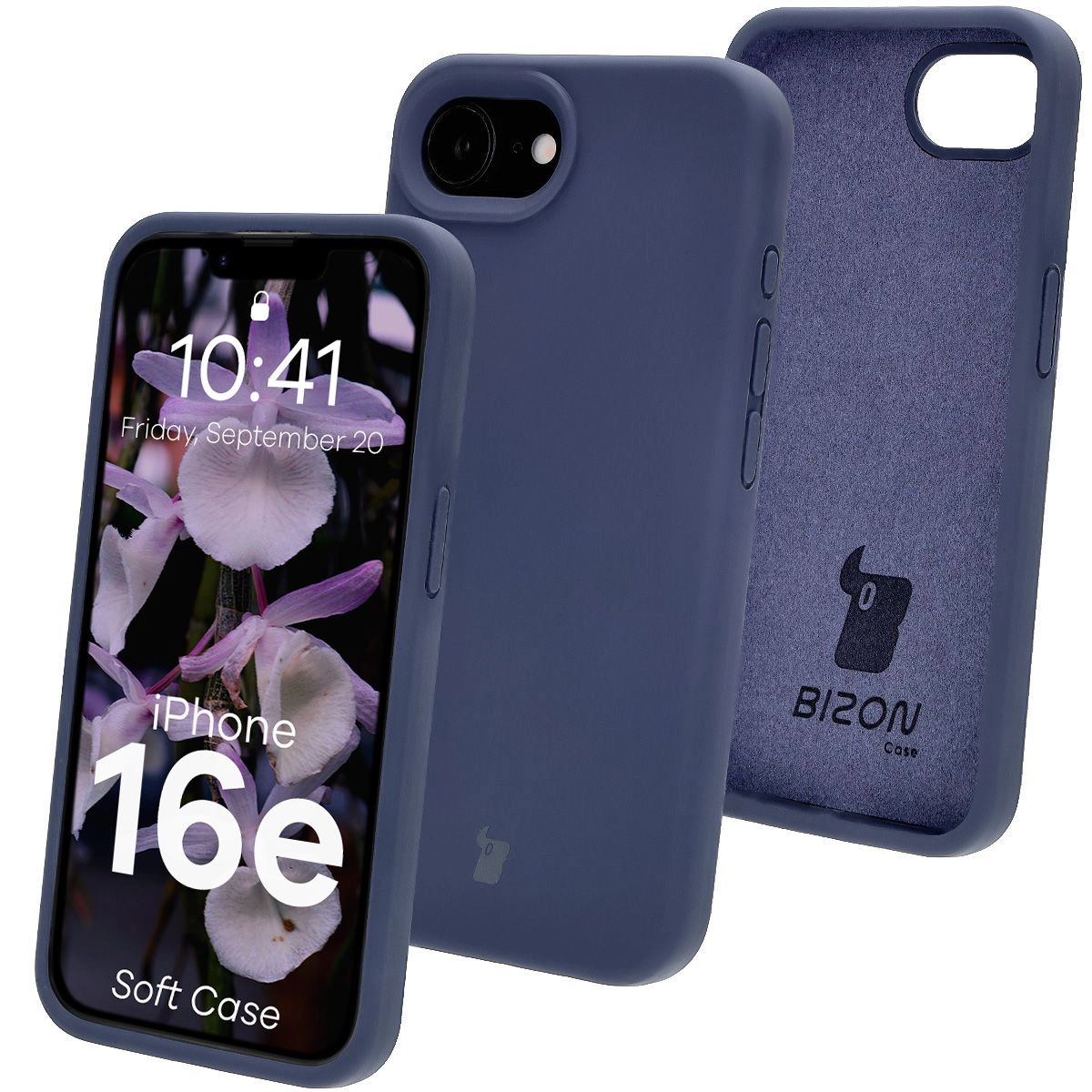 Etui Bizon Silikonowe Soft do iPhone 16e Granatowy