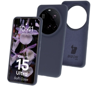 Etui Bizon Silikonowe Soft do Xiaomi 15 Ultra Granatowy