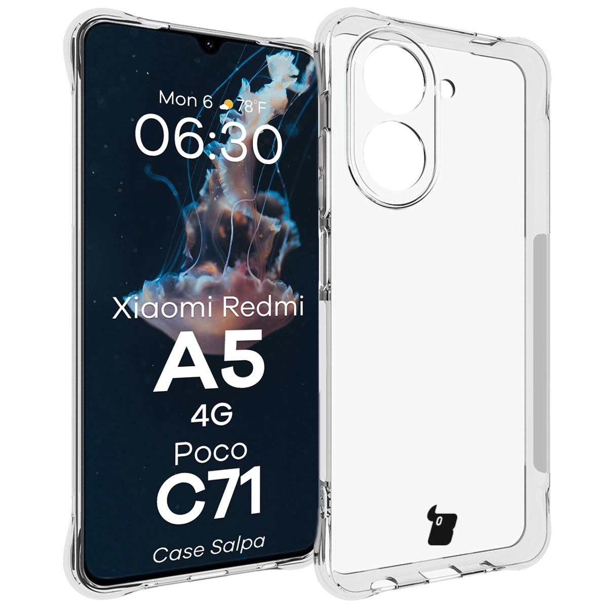 Etui Bizon Salpa do Xiaomi Redmi A5 4G/POCO C71 4G Przezroczysty