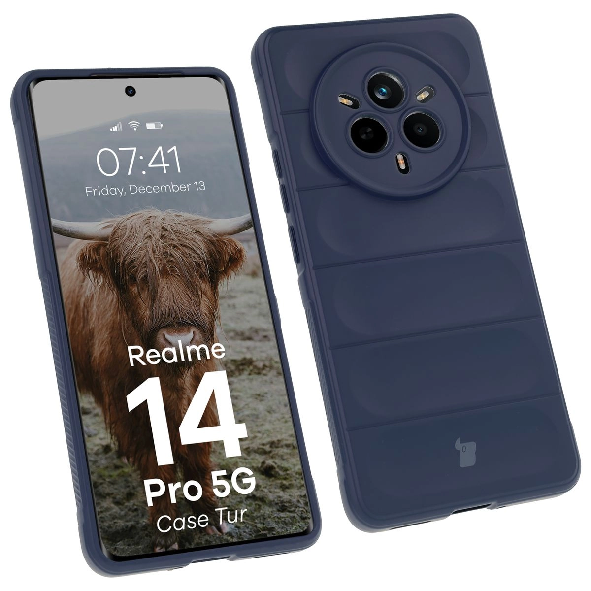 Etui Bizon Tur do Realme 14 Pro 5G Granatowy