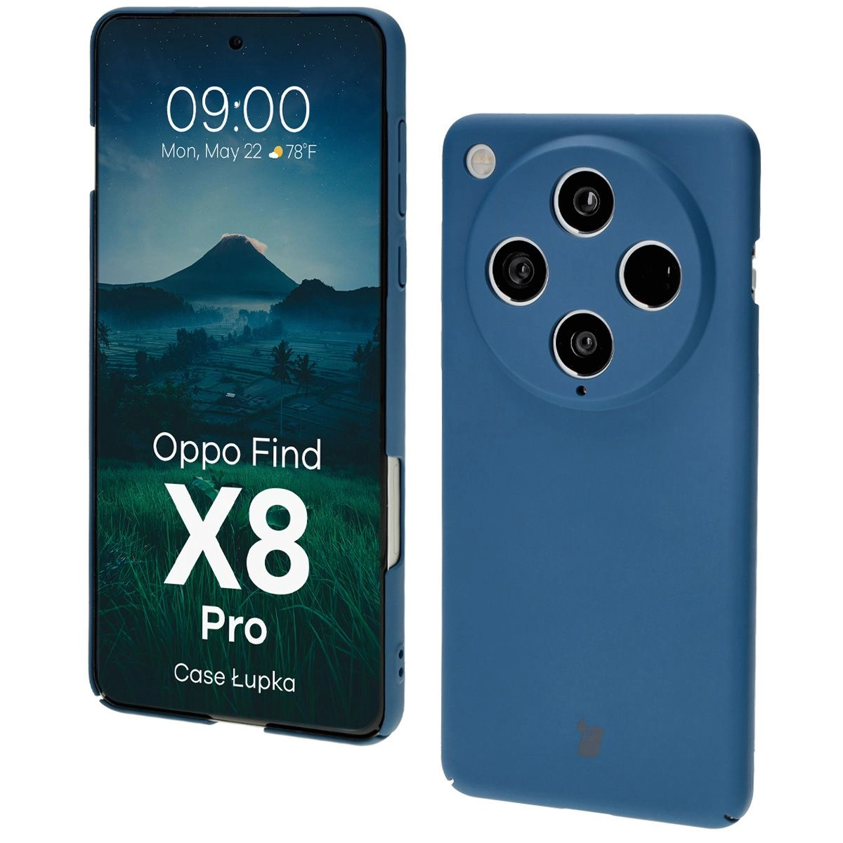 Etui Bizon Łupka do Oppo Find X8 Pro Niebieski
