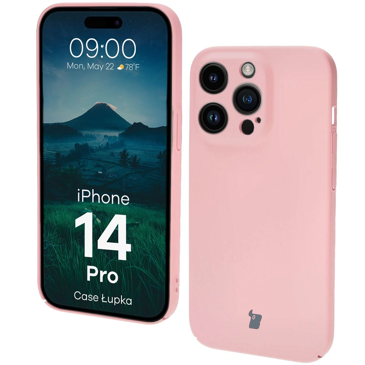 Etui Bizon Łupka do iPhone 14 Pro Różowy