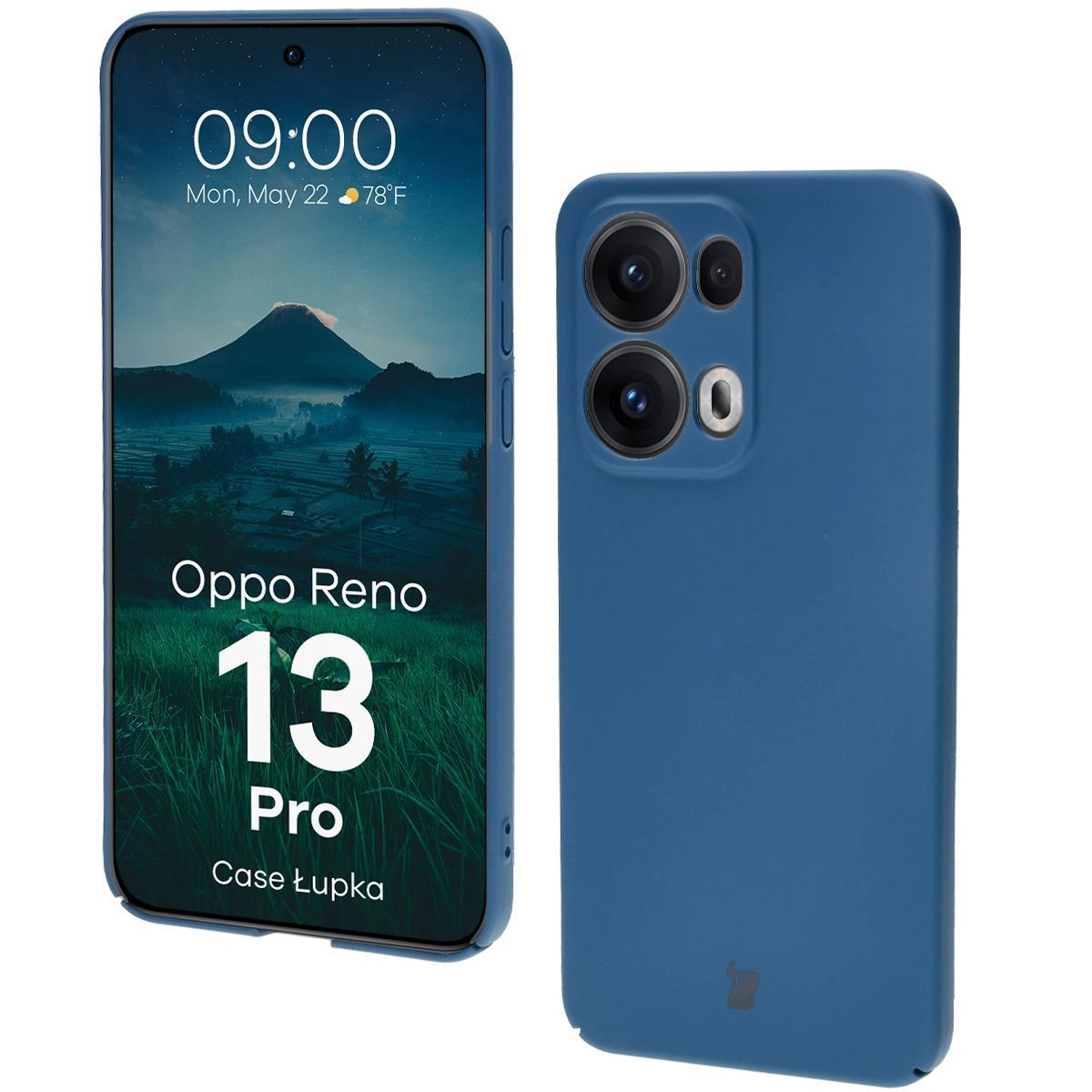 Etui Bizon Łupka do Oppo Reno13 Pro Niebieski