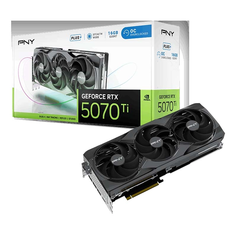 Karta graficzna PNY GeForce RTX 5070 Ti Overclocked Triple Fan Plus 16GB GDDR7 256bit DLSS 4