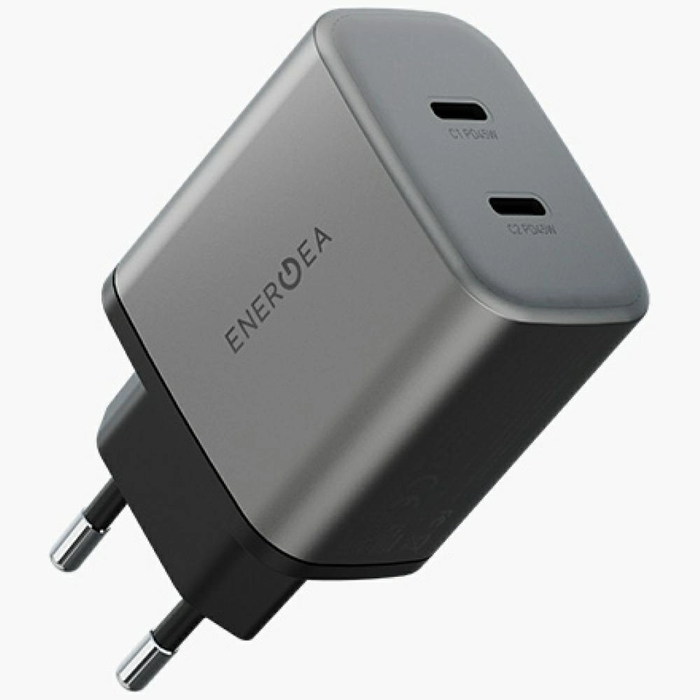 Ładowarka sieciowa Energea Ampcharge GaN45 2x USB-C PD/PPS/QC3.0 45W Szary