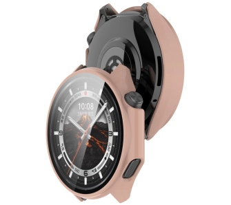 Nakładka na tarczę Bizon ze szkłem do OnePlus Watch 3 / Oppo Watch X2 różowy