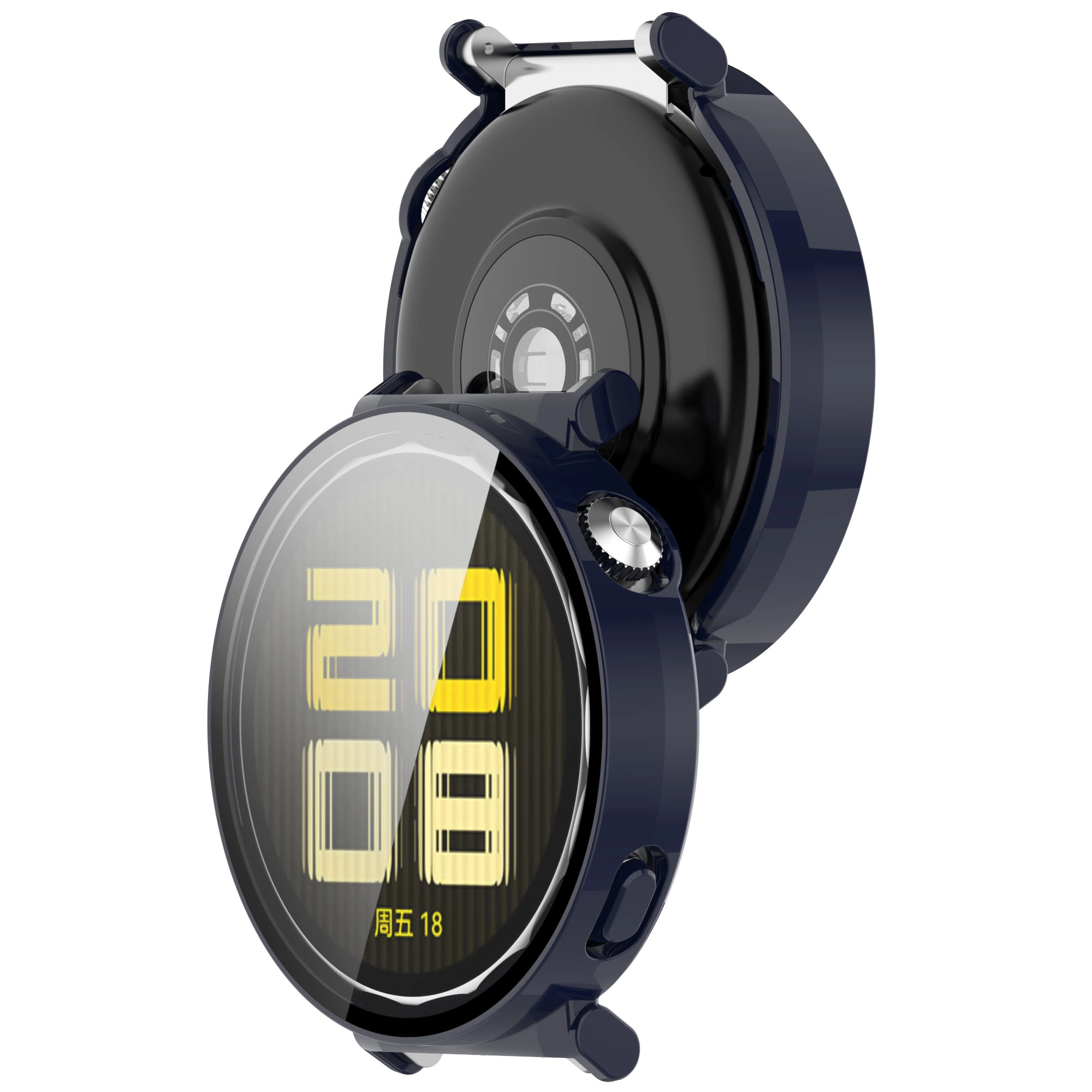 Nakładka na tarczę Bizon ze szkłem do Huawei Watch GT5 41 mm niebieski