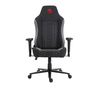 Fotel Marvo Kahn Gray Gamingowy do 150kg Tkanina Czarno-szary