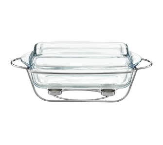 Naczynie żaroodporne Ambition z podgrzewaczem Saule 3,9l Srebrny