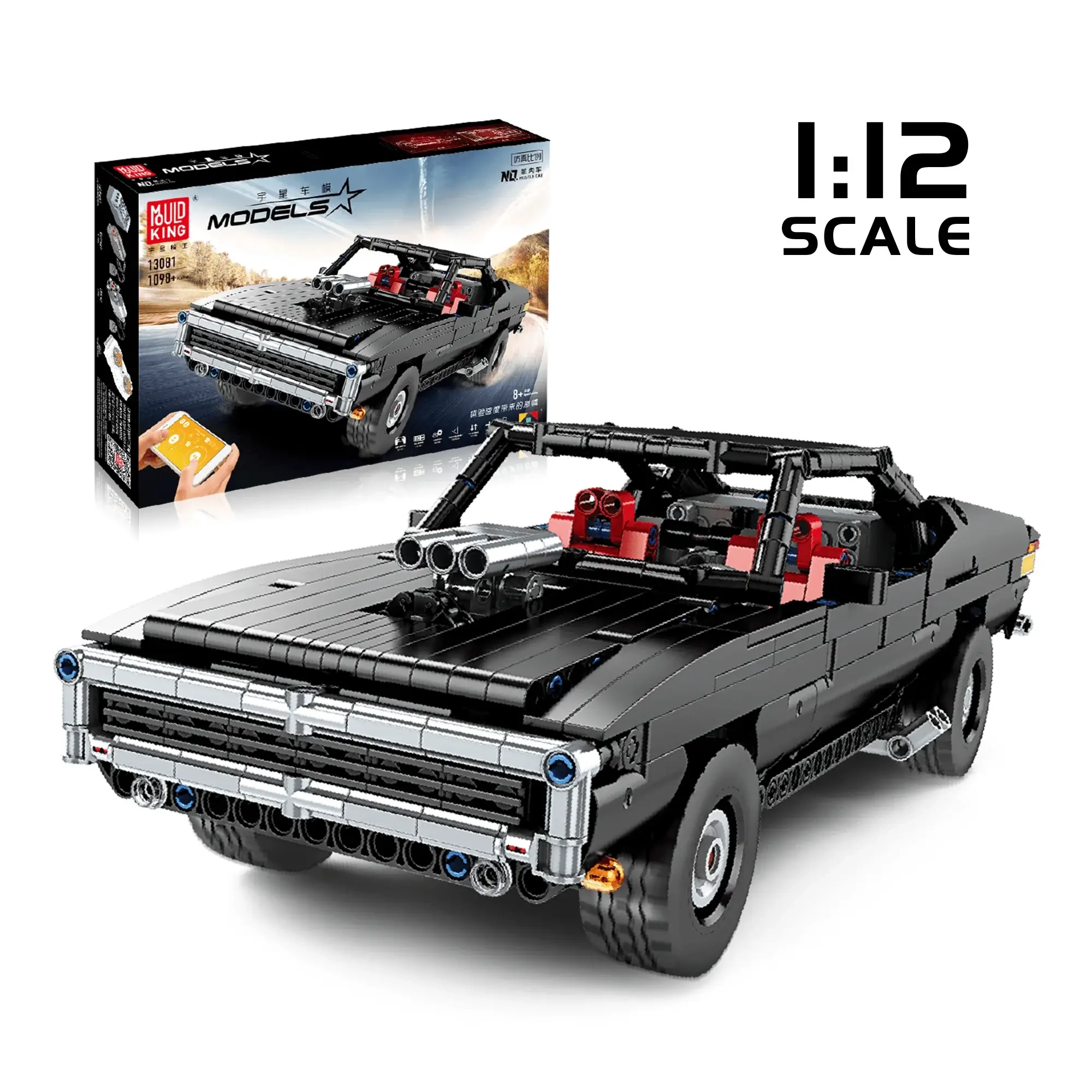 Model do składania Mould King Klocki Konstrukcyjne Samochód Muscle Car (13081)