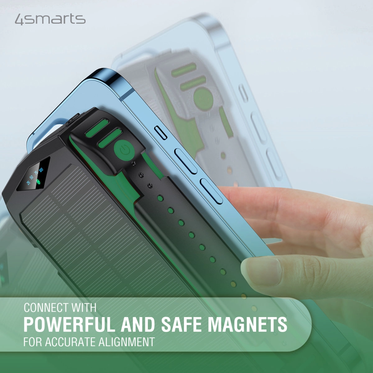 Powerbank solarny 4smarts TitanPack Rugged UltiMag 20000mAh 20W Czarno-zielony