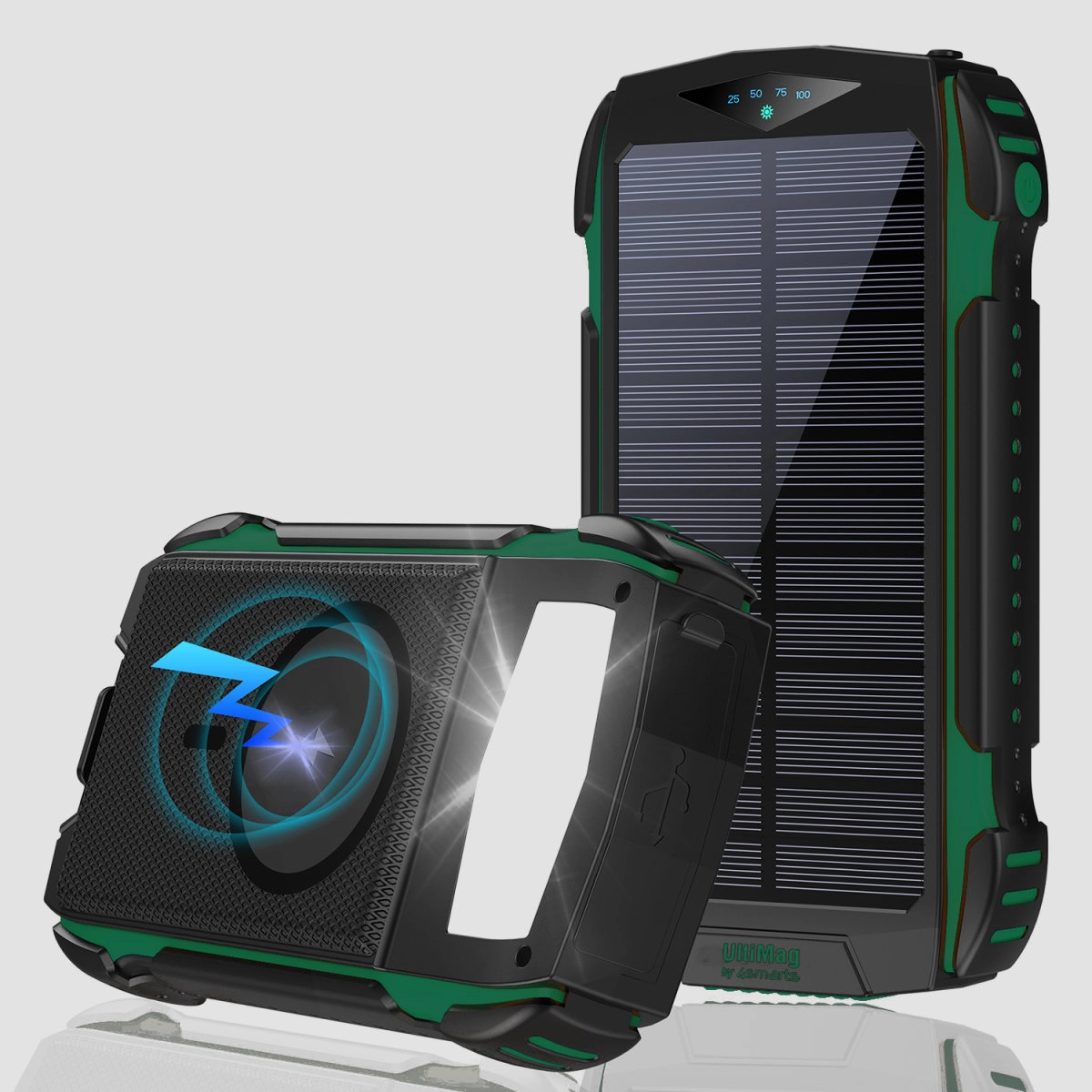 Powerbank solarny 4smarts TitanPack Rugged UltiMag 20000mAh 20W Czarno-zielony