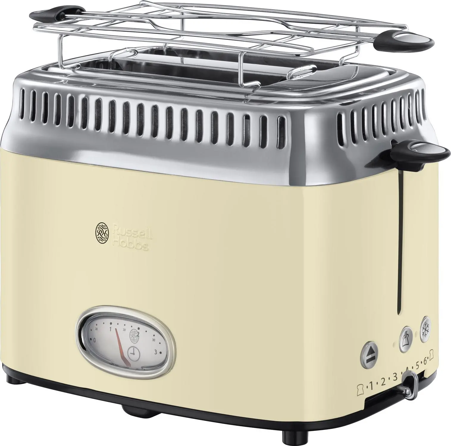 Toster Russell Hobbs Retro Vintage Cream 21682-56 Ruszt do bułek Rozmrażanie